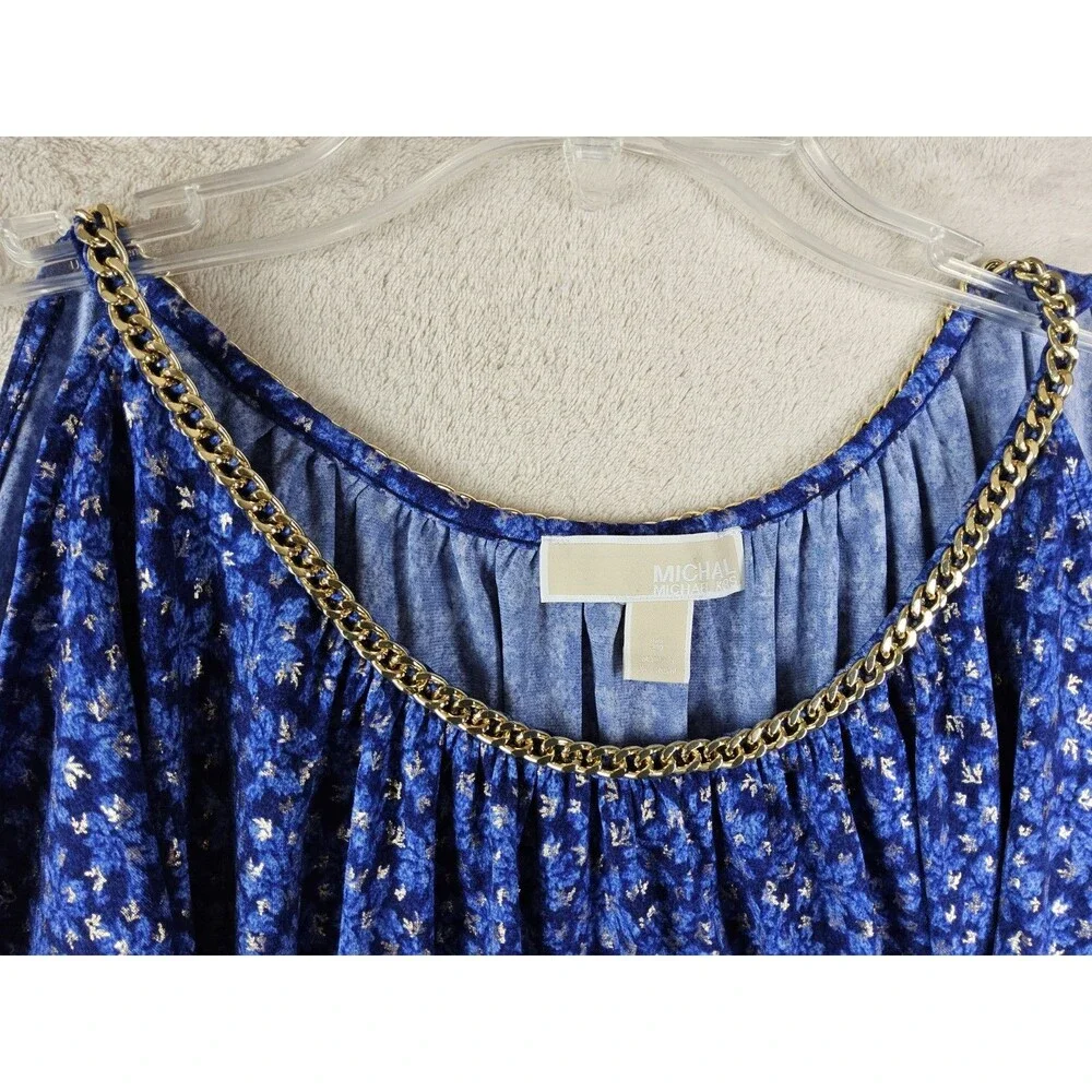 Michael Kors MK Women’s Chain Neck Cold Shoulder Blouse Top Size S
